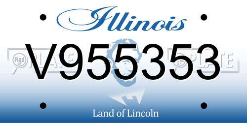 V955353 Illinois License Plate