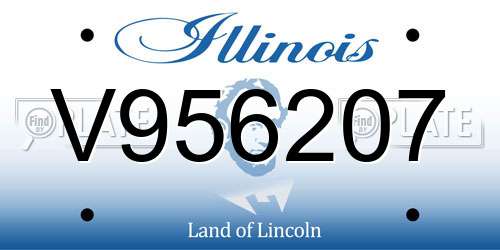 V956207 Illinois License Plate
