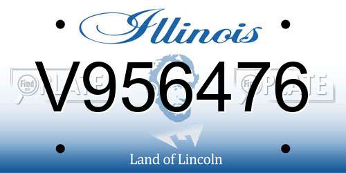 V956476 Illinois License Plate