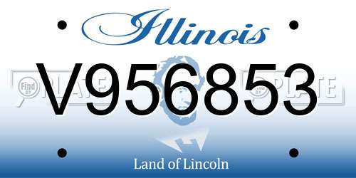 V956853 Illinois License Plate