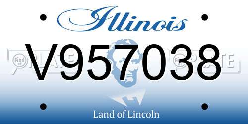 V957038 Illinois License Plate