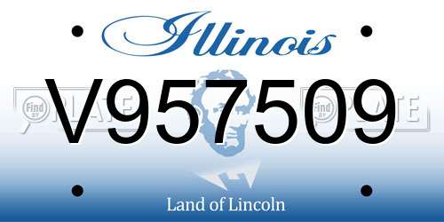 V957509 Illinois License Plate