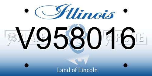 V958016 Illinois License Plate