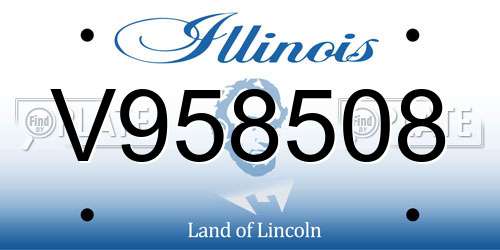 V958508 Illinois License Plate
