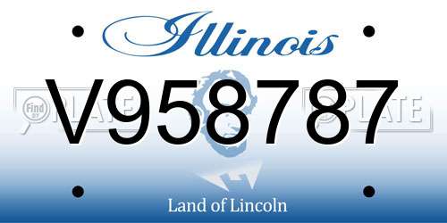V958787 Illinois License Plate