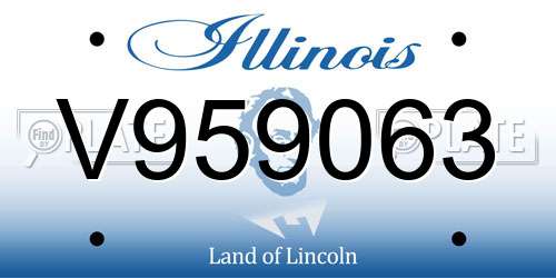 V959063 Illinois License Plate