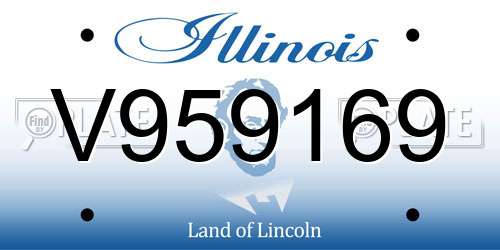 V959169 Illinois License Plate