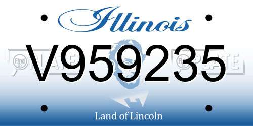 V959235 Illinois License Plate