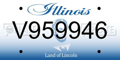 V959946 Illinois License Plate
