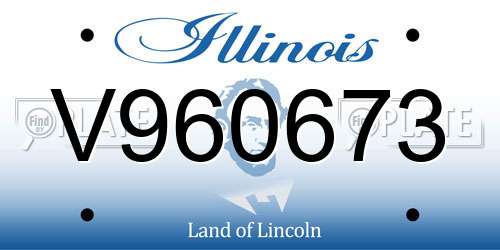 V960673 Illinois License Plate