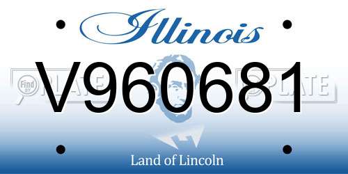 V960681 Illinois License Plate