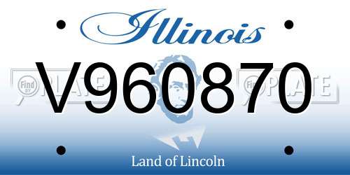 V960870 Illinois License Plate