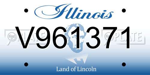 V961371 Illinois License Plate