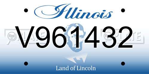 V961432 Illinois License Plate