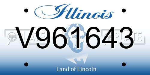 V961643 Illinois License Plate