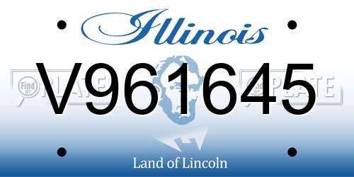 V961645 Illinois License Plate