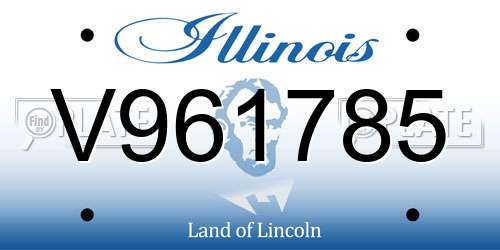 V961785 Illinois License Plate