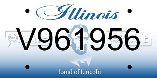 V961956 Illinois License Plate