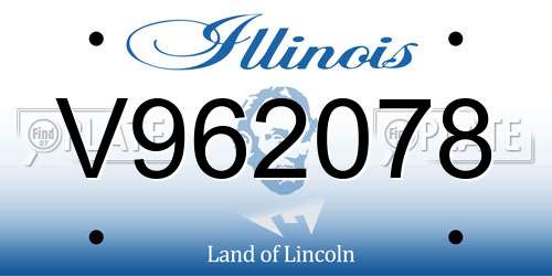 V962078 Illinois License Plate
