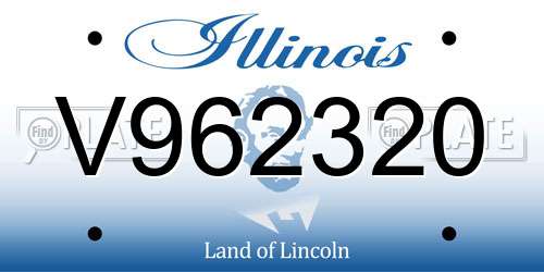 V962320 Illinois License Plate