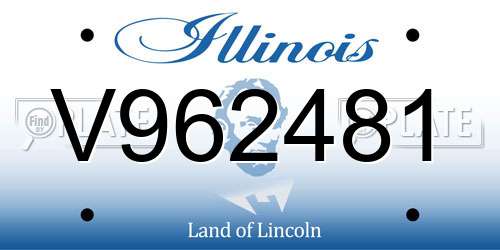 V962481 Illinois License Plate