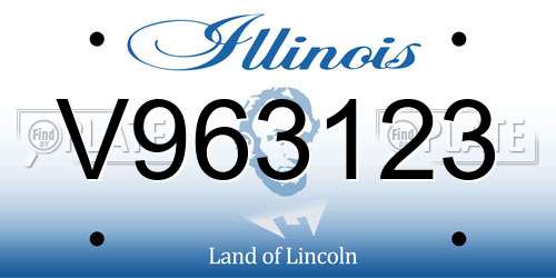 V963123 Illinois License Plate