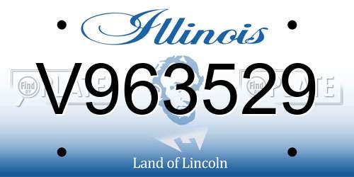 V963529 Illinois License Plate