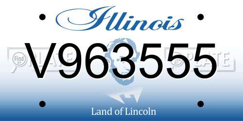 V963555 Illinois License Plate