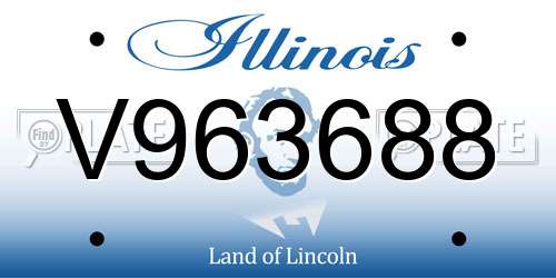 V963688 Illinois License Plate