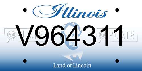 V964311 Illinois License Plate
