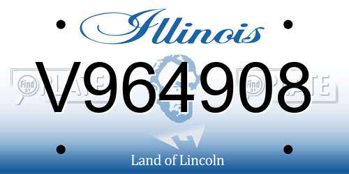 V964908 Illinois License Plate