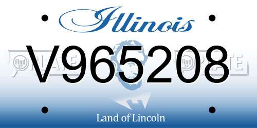V965208 Illinois License Plate