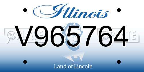 V965764 Illinois License Plate