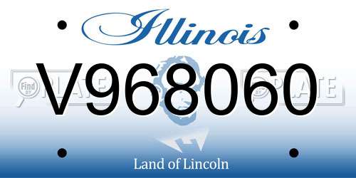 V968060 Illinois License Plate