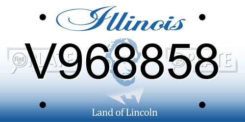 V968858 Illinois License Plate