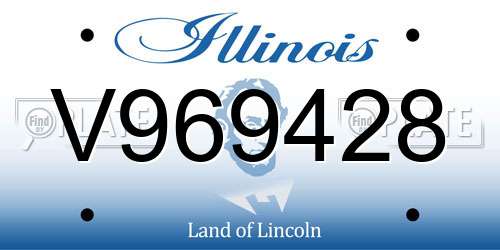 V969428 Illinois License Plate