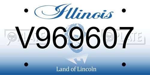 V969607 Illinois License Plate