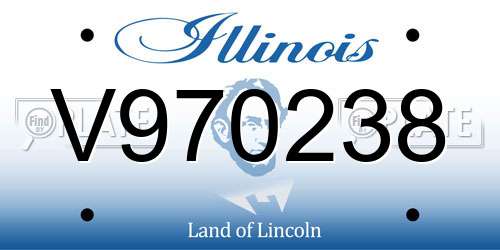 V970238 Illinois License Plate