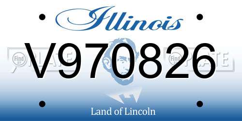 V970826 Illinois License Plate
