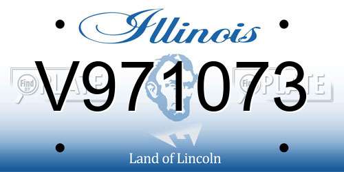 V971073 Illinois License Plate