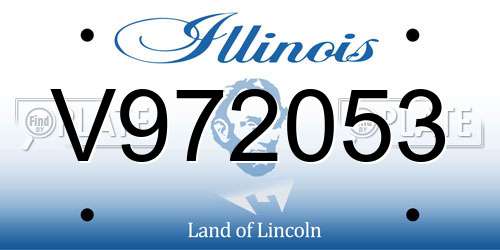 V972053 Illinois License Plate
