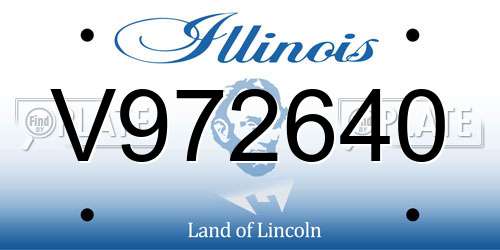 V972640 Illinois License Plate