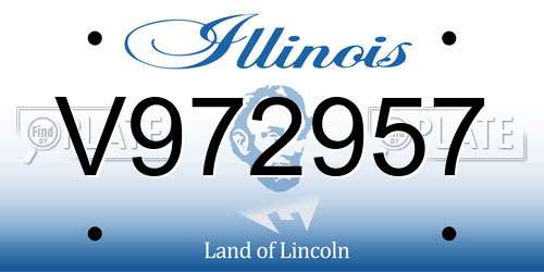 V972957 Illinois License Plate