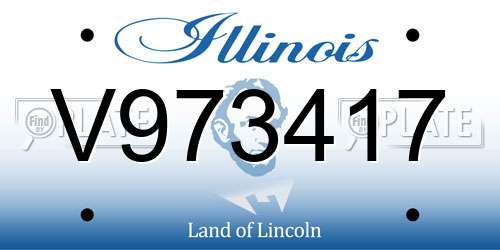 V973417 Illinois License Plate