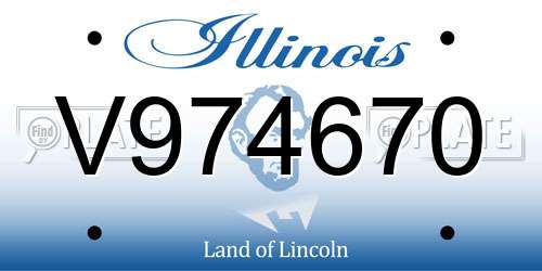 V974670 Illinois License Plate