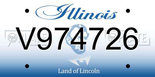 V974726 Illinois License Plate