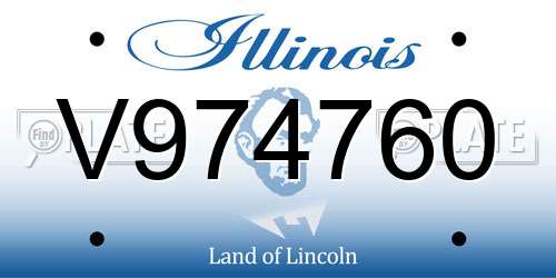 V974760 Illinois License Plate