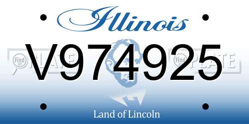 V974925 Illinois License Plate