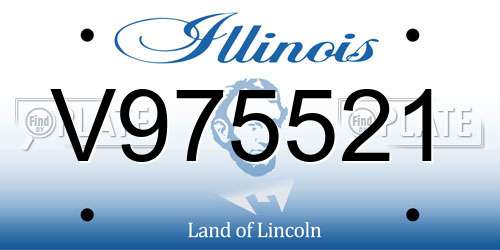 V975521 Illinois License Plate