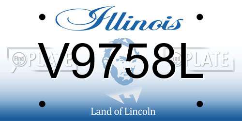 V9758L Illinois License Plate